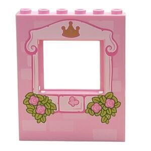 LEGO Princess Play Castle Window Pink Roses Crown 15627pb003 10668 1x6x6‎ Parts